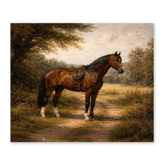 FUHYGU Vintage Rustic Horse Diamond Art Kits for Adults Beginners, Equestrian Gifts, Antique Countryside Horse DIY Gem Diamond Painting Art Kits for Farmhouse Wall Decor, 11.8x9.8 Inch