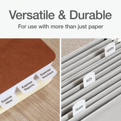 Redi-Tag Laser Index Tabs, Divider Tabs, Permanent Adhesive Index Labels, Customizable Divider Labels, Divider Labels for School, Home and Office, 1-1/8" x 1-1/4", White, 375 Tabs, (B39017)