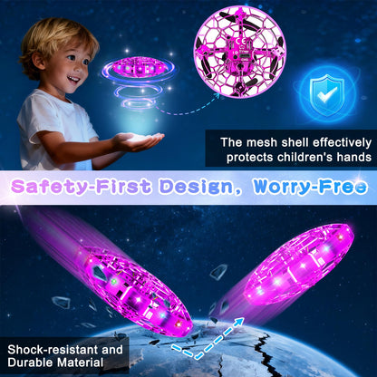 Vantexi Drone for Kids, 2026 Upgrade Flying Toys with LED, Hover Boomerang Mini Drone, Hand Operated UFO Flying Orb Ball, Christmas Birthday Gifts for 6 7 8 9 10 11 12+ Girls Indoor Outdoor (Purple)