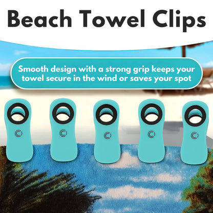 Core Clips Beach Towel Clips for Cruise Chairs - Heavy Duty Towel Holders for Lounge Chairs - 2.5" Opening Large Pool Clips to Hang Towels on Loungers, Clamps to Hold Towel in Wind - Cruise Essentials