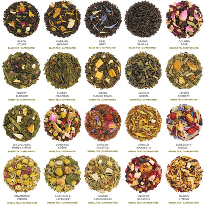Tea Forte Premium Tea Chest Presentation Box Gift Set Sampler, 40 Count Individually Wrapped Handcrafted Pyramid Tea Infuser Bags, Jubilee