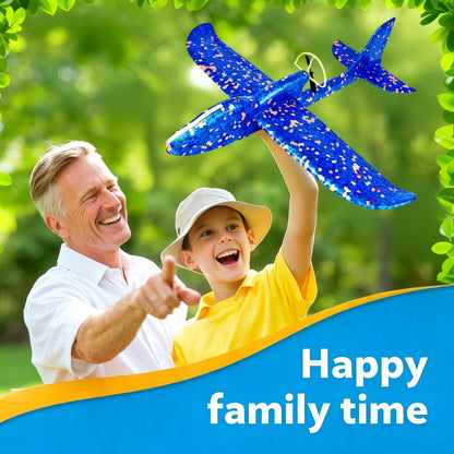 HSRBO Electric Foam Airplane Toy, Throwing Glider Airplane Toys with USB Charging and LED Glowing, Foam Model Plane & Planes Outdoor Flying Toy