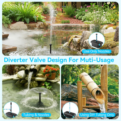 POPOSOAP 25W Solar Water Pump with Pond Filter, Solar Pond Filter with Pond Pump Water Flow Adjustable, Pond Filter with PVC Tubing for Outdoor Ponds Fish Tank Waterfall Garden Water Features P3253