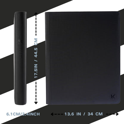 KUOOKING 1408+ Pockets Trading Card Binder, 16-Pocket Card Ablum Compatible with MTG,Sports Cards & Other Standard Size Trading Card (Black)