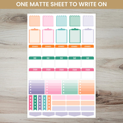 bloom daily planners Student Planner Stickers - 8 Sheets / 672 Stickers - Essential School Themed Variety Pack for Academic Year Planning - Icons & Illustrations to Track Assignments, Exams, & More