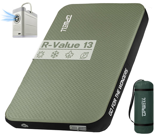 UPWELL Self Inflating Sleeping Pad 4.5" Thickness Camping Mattress with Solid Foam Double Sleeping Mat Portable Fast Inflation for Outdoor Mat Portable Roll Up，with air Pump