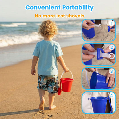 Shindel 28Sets Sand Buckets and Shovels for Kids, Beach Buckets Travel Sand Toys, Beach Essentials, Fun Summer Activities