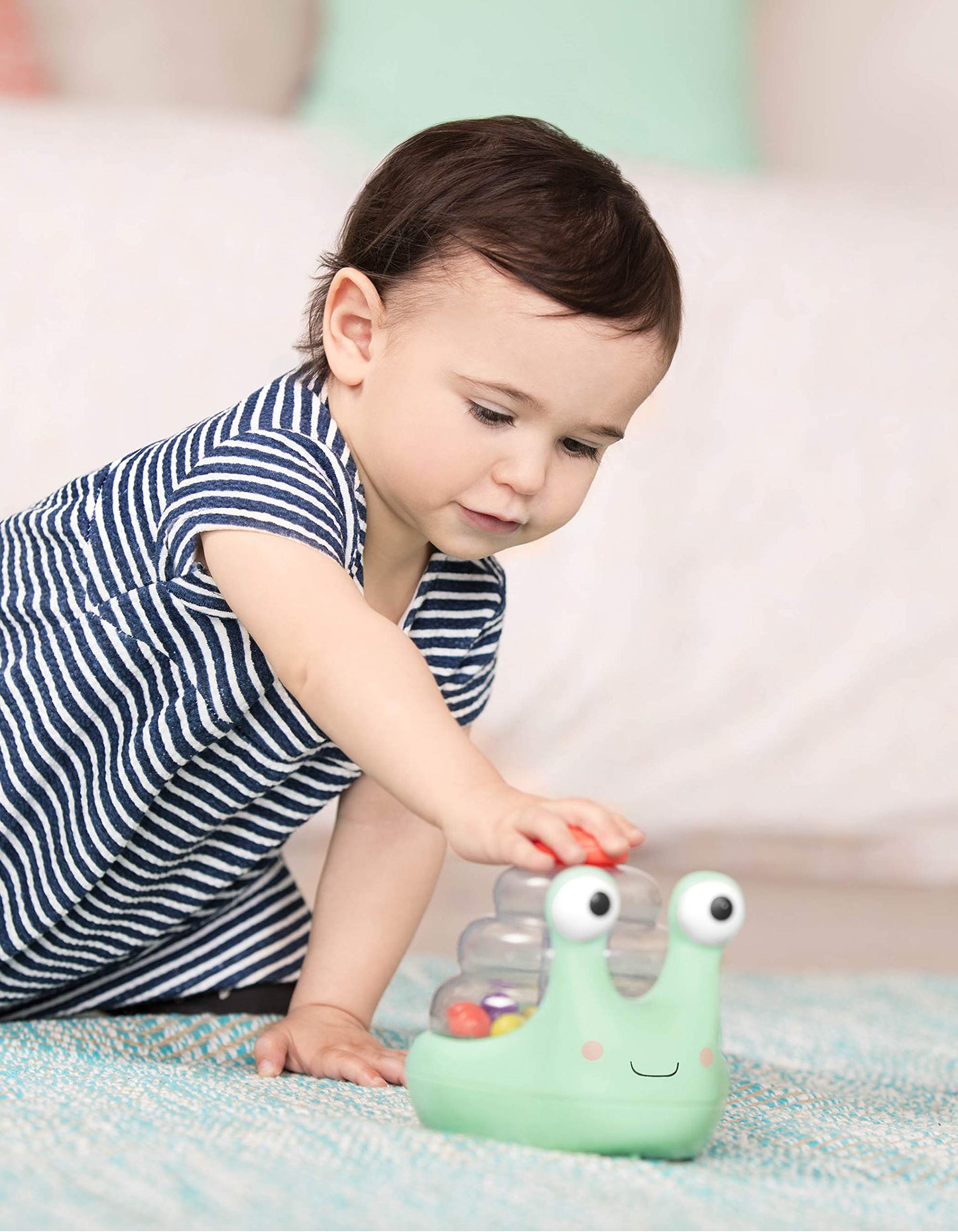 B. toys – Light Up Snail Ball PopperBaby Toy with Glowing Effects & Easy– Grip Handle – Interactive Educational Toy for Motor Skills Development – Colorful Baby Toys for 10+ Months