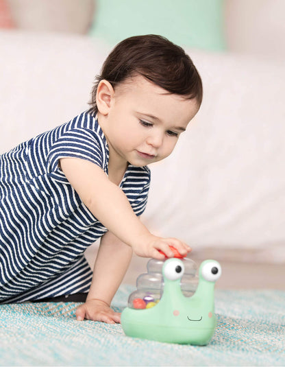 B. toys – Light Up Snail Ball PopperBaby Toy with Glowing Effects & Easy– Grip Handle – Interactive Educational Toy for Motor Skills Development – Colorful Baby Toys for 10+ Months