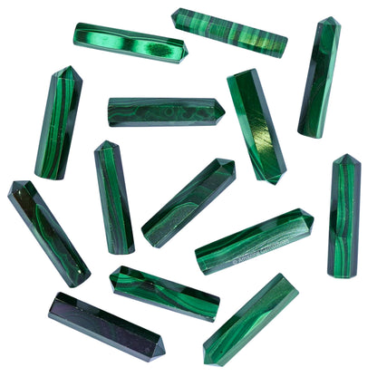 Amazing Gemstone Malachite Crystal Points Bulk Healing Crystals&Stones - Pack of 3 Single Terminated Healing W& Point Bulk Crystals for Crafts, Crystal Grid, DIY Work - Premium Crystals