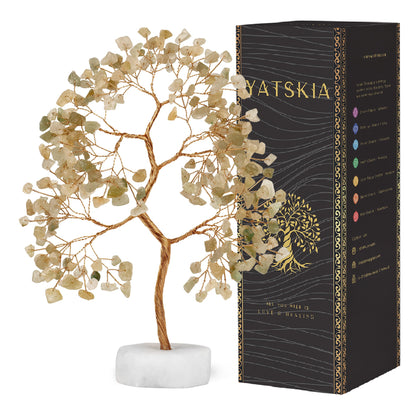 Green Jade Crystal Tree for Positive Energy - Chakra Tree of Life, Thoughtful Gift for Women - Clever Birthday Idea