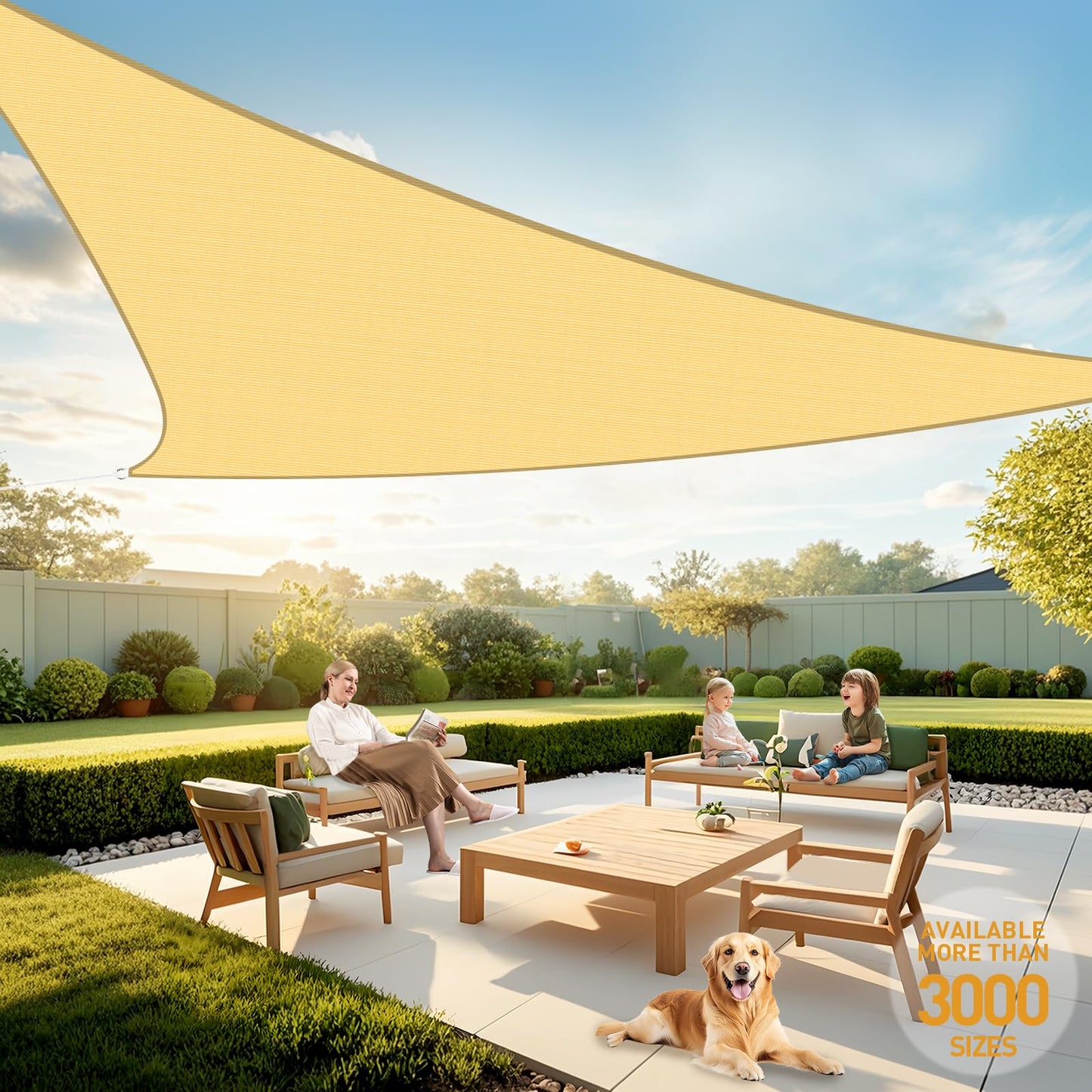 Artpuch 12'x16' Sun Shade Sail BeigeCurved Commercial Outdoor Shade Cover Cream Rectangle Heavy Duty Permeable 185GSM Backyard Shade Cloth for Patio Garden Sandbox (We Make Custom Size)