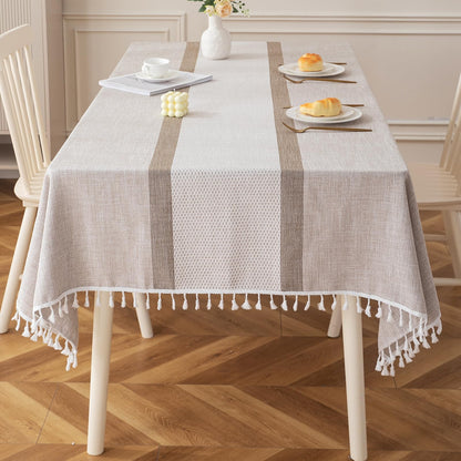 Deep Dream Table Cloth Rectangle Table, Rustic Waterproof Cotton Linen Tablecloths, Wrinkle Free Farmhouse Style TableCloths for Parties, Kitchen Dining, Holiday, 55" X 70", 4-6 Seats