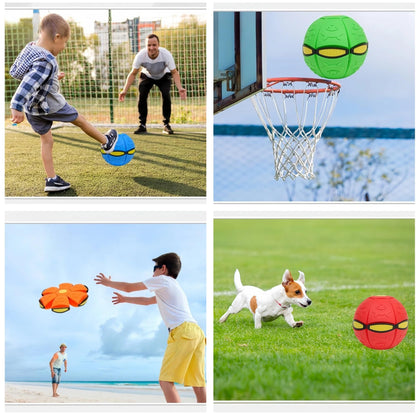 2-Piece Set Dual Form Freely Switchable Magic Bouncing Ball Toy with 6 Light Suitable for Indoor & Outdoor Use