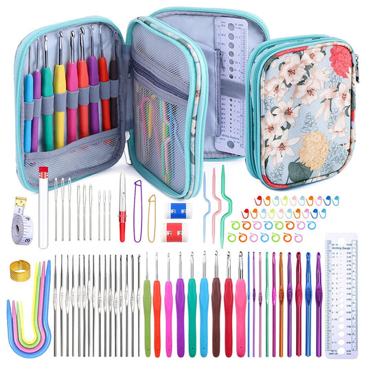 Mayboos 96 Pack Crochet Hooks Set, Ergonomic Crochet Hooks Weave Yarn Kits with Storage Case and Crochet Needle Accessories, Crochet Needles Kit for Beginners and Experienced Crochet Hook