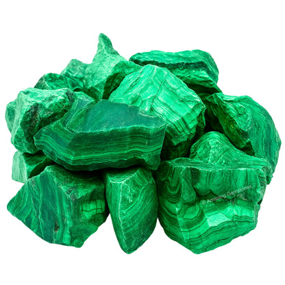 Amazing Gemstone 2 Pieces Malachite Raw Crystals and Healing Stones, Natural Rocks for Tumbling and DIY Raw Stones and Crystals