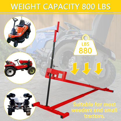 Ride-On Lawn Mower Jack Lift - Telescopic Maintenance Jack for Garden Tractors and Riding Lawn Mowers, 880 lbs Weight Capacity, Manual and Power Tool Handles Included
