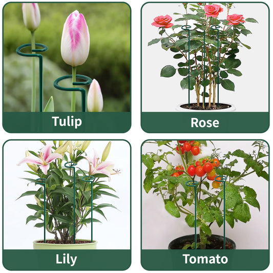36” Tall Plant Stakes, 6 Pack Plant Support Stakes,6mm Heavy-Duty Metal Garden Stakes, Flower Stakes for Lilies, Dahlias, Gladiolus, Sunflowers, Tomato, Clematis