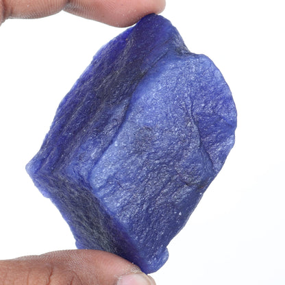 REAL-GEMS Certified Natural Blue Sapphire 63 Ct. Crystal Healing Rough Loose Gemstone AXA-138 for Jewelry Making & Collectors