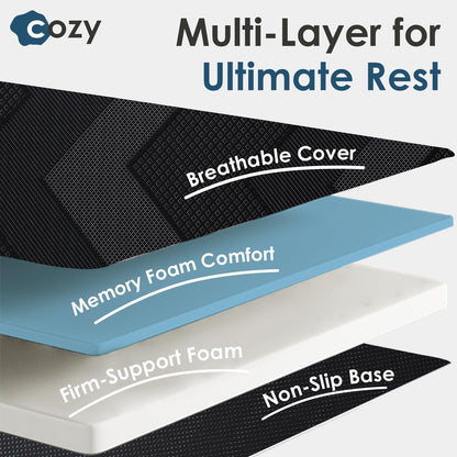 INGEROOM Foldable Mattress Twin - Memory Foam 4 inch Trifold Mattress for Camping, with Portable Handle, Non-Slip Folding Floor Bed Sofa for Guest Travel Yoga, Washable Breathable Cover