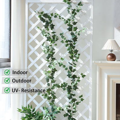Mizii 2 Strands Artificial Vines Ivy Garland 79" Fake Vine with Silk Green Leaves Faux Hanging Plants Greenery Decoration for Outdoors Party Wedding Indoor Mantle Bedroom Home Decor (Ivy)