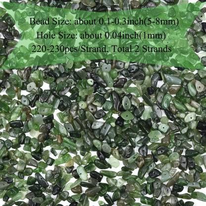 Natural Chip Stone Beads 450pcs Green Canada Jade Chips 5-8mm Genuine Real Irregular Healing Crystal Rocks Hole Drilled DIY Loose Gemstone Beads for Jewelry Making Bracelet Earrings Necklace Crafting