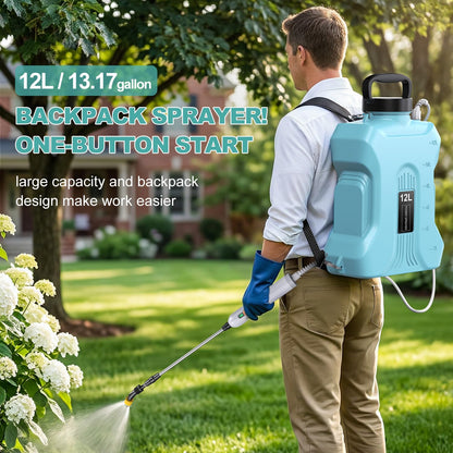 Backpack Sprayer,Sprayers in Lawn and Garden,Battery Powered Sprayer 3.5 Gallon,Telescopic Wand,5 Nozzles,Electric Sprayer with USB Rechargeable Handle,Portable Water Sprayer 12L