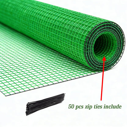 Hortifan Garden Fence Temporary Fence, 4'x100' with 50 Zip Ties, Plastic Fencing Safety Fence Snow Fence, Construction Fencing for Yard, Deer, Pet, Rabbits, Chicken, Dogs, Animal Barrier, Green