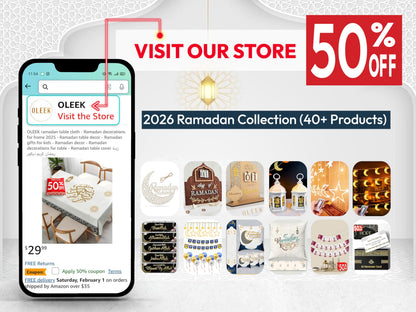OLEEK Ramadan Lights Decorations - Ramadan Decorations for Home 2026 - Ramadan Decoration Lights - Ramadan Gifts for Kids - Ramadan Decor - Ramadan String Lights زينه رمضان - Ramadan led Lights