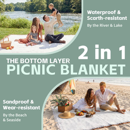2 in 1 Extra Large Camping Blanket Outdoor Picnic Yoga Mat Lightweight Car Essential Roadtrip Gadget Rv Accessories Glamping Tent Gear Must Haves Hiking Stuff Backpacking Necessities Women Beach Gift