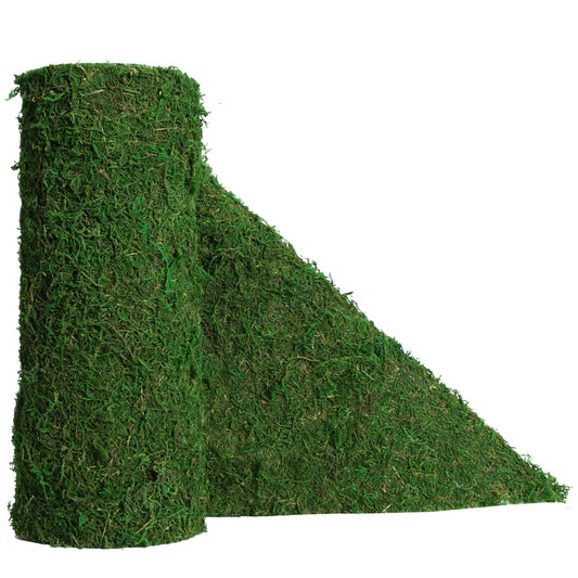 USMOLA Moss Roll, Dried Moss for Crafts, Moss Table Runner for Fairy Gardens, Wedding Woodland Decor, Preserved Moss Mat for Table Decoration (12" W x 60" L)