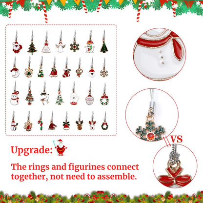 Edenseelake 30 Pcs Christmas Ornaments Set Mini Hanging Resin Metal Christmas Ornament with String for Christmas Tree Decoration