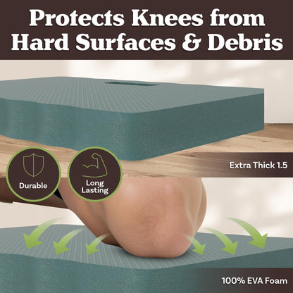 Kneeling Pad with Handle - Multiuse Extra-Thick EVA Foam Ergonomic Comfort Knee Protector for Gardening - Indoor or Outdoor Use by Pure Garden (Green)