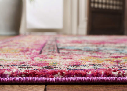SAFAVIEH Monaco Collection Area Rug - 3' x 5', Pink & Multi, Non-Shedding & Easy to Clean, Distressed Medallion Design, Ideal for Living Room, Bedroom, Dining Space (MNC243D)