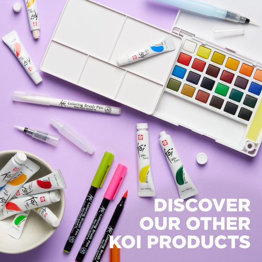 SAKURA XBR-6SA 6-Piece Koi Coloring Brush Pen Set, Gray