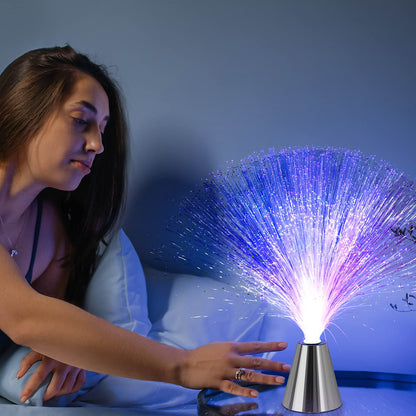 PEN&H Sensory Fiber Optic Lamp - Fiber Optic Lights with Cone Base ，LED Color Changing Calming Mood Night Light (2 Pack)