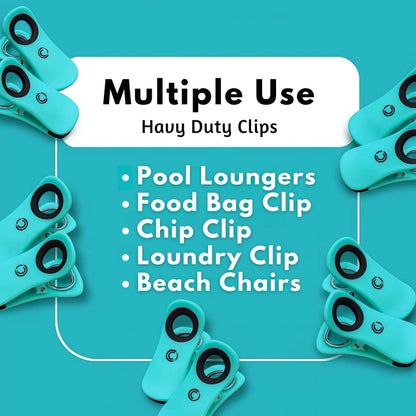 Core Clips Beach Towel Clips for Cruise Chairs - Heavy Duty Towel Holders for Lounge Chairs - 2.5" Opening Large Pool Clips to Hang Towels on Loungers, Clamps to Hold Towel in Wind - Cruise Essentials
