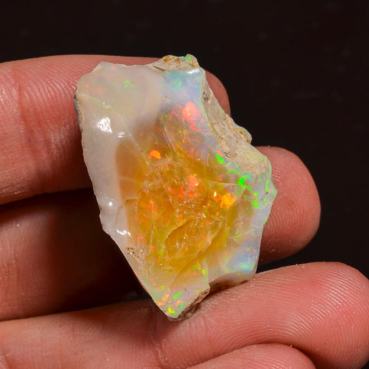 46.00 Cts Solid Wire Fire Ethiopian Opal Rough Gemstone | Raw Crystal Healing Stone for Handmade Jewelry Making & Craft Use