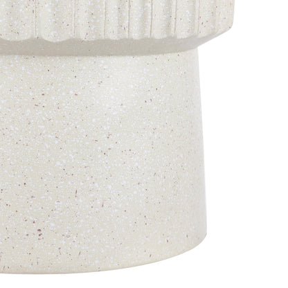 JONATHAN Y TBL1102B Louisa 19" Modern Art Deco Tambour Indoor/Outdoor Accent Table Art Deco, Minimalist, Contemporary, Bohemian, Mid-Century, Patio, Garden, Bathroom,Living Room, Cream Terrazzo Finish