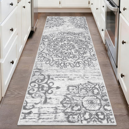HEBE Hallway Runner Rug 2'x6' Washable Vintage Kitchen Rugs Non Slip Laundry Rug Runner Distressed Boho Floor Carpet Runners for Hallways Entryway Laundry Room Kitchen Bathroom
