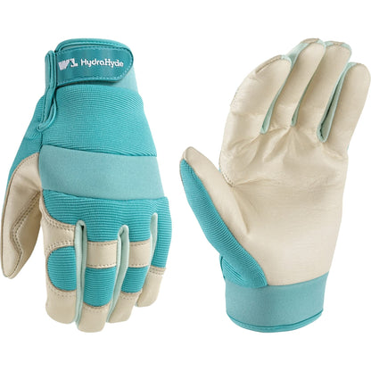 Wells Lamont Women's Hybrid Work/Gardening Gloves | Water-Resistant HydraHyde Leather | Medium (3204M)