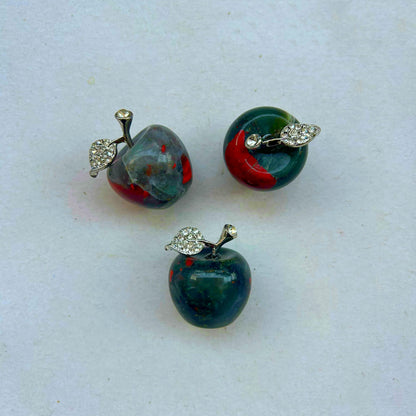 Sunshcat Natural African Bloodstone 1.18 Inchs Apple Crystal and Healing Stone Statues,Room Decoration Christmas Decorations Thanksgiving Gifts Office Gifts Collectibles