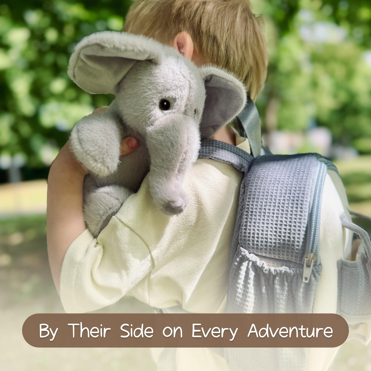 Moonkie Hug & Go™ Elephant Toddler Backpack – Soft Plush Bag with Take-Along Toy for Boys Aged 2–4 | Ideal for Daycare, Travel & Birthday Gifts