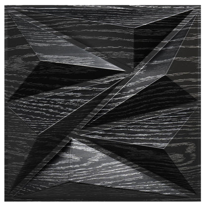 STICKGOO 3D Wall Panels for Interior Wall Decor, Black Wood Diamond Design Accent Wall Panels, 12''x12'' Modern Decorative Wall Panels for Living Room, Bedroom, Office, 33 Pack