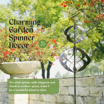 Winwindspinner Wind Spinners Outdoor Metal - Large Kinetic Wind Spinner for Yard Garden, Windmills Lawn Ornament Décor for Lawn Patio (Height 84")