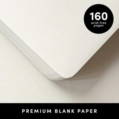 PAPERAGE Blank Journal Notebook, (Yellow), 160 Pages, Medium 5.6 in x 8 in - 100 GSM Thick Paper – Hardcover Journaling Notebook for Work, School, Note Taking or Sketching