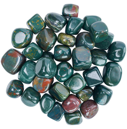 Crocon® 1LB Bloodstone Tumbled Stones and Crystals bulk 2000+ Carats Natural Crystal Kit for Reiki Healing Crystal Polished, Tumble Stones, Chakra Balancing, Reiki Gift, Home Decor Size : 2025 mm