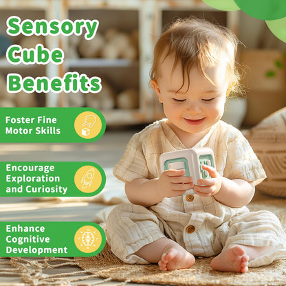 SOCBTNSO Busy Cube Toy, Sensory Toys for Toddlers 1-3, Baby Car Seat Toys 12-18 Months, Toddler Airplane Travel Toys Age 1-2, Learning Fine Motor Skills, 1st Birthday Gifts