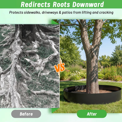 Convivium Tree Root Barrier 12in x 20ft x 60mil, Heavy-Duty Recycled HDPE Root Blocker Roll, Bamboo Barrier for Landscaping, Lawn & Garden Edging, Sidewalk & Foundation Protection