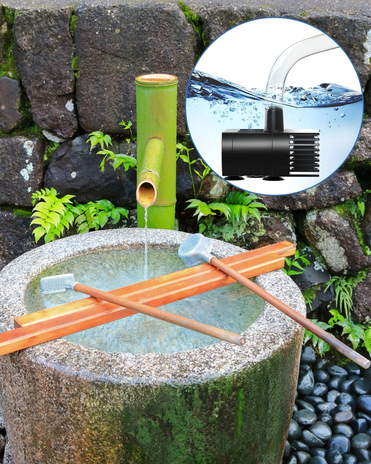 Biling Solar Water Pump for Bird Bath, 6.5W Solar Panel Kit Outdoor Solar Fountain with DIY 5ft Tubing for Small Ponds Garden and Pool